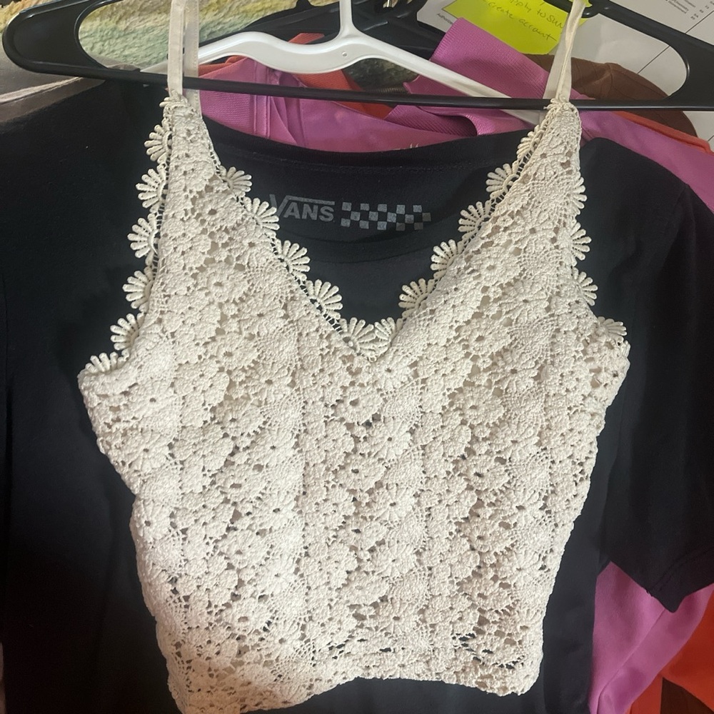 Floral knitted tank top
